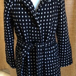 Style&co. Petite Women’s Pea Coat Size PM In Black & White Polka Dots-Used
